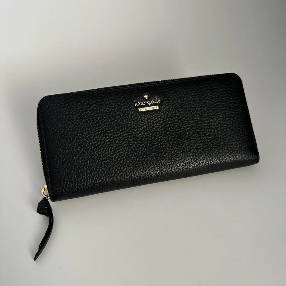 Kate Spade Black Pebble Leather Wallet - Picture 2 of 6